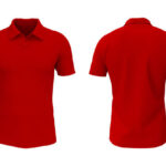 Blank collared shirt mockup in front and back views, tee design presentation for print, 3d rendering, 3d illustration